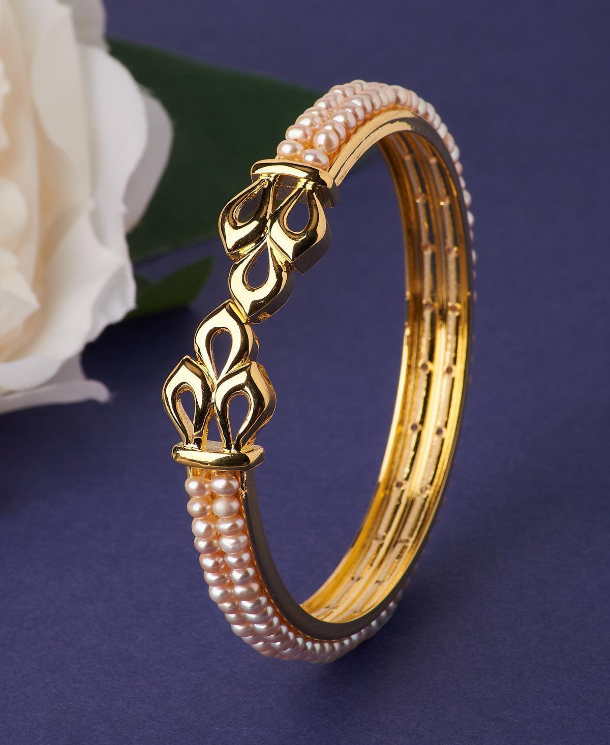 Leafy Classy Pearl Bangle - Chandrani Pearls