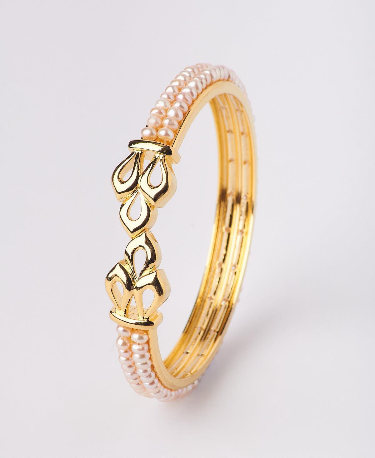 Leafy Classy Pearl Bangle - Chandrani Pearls