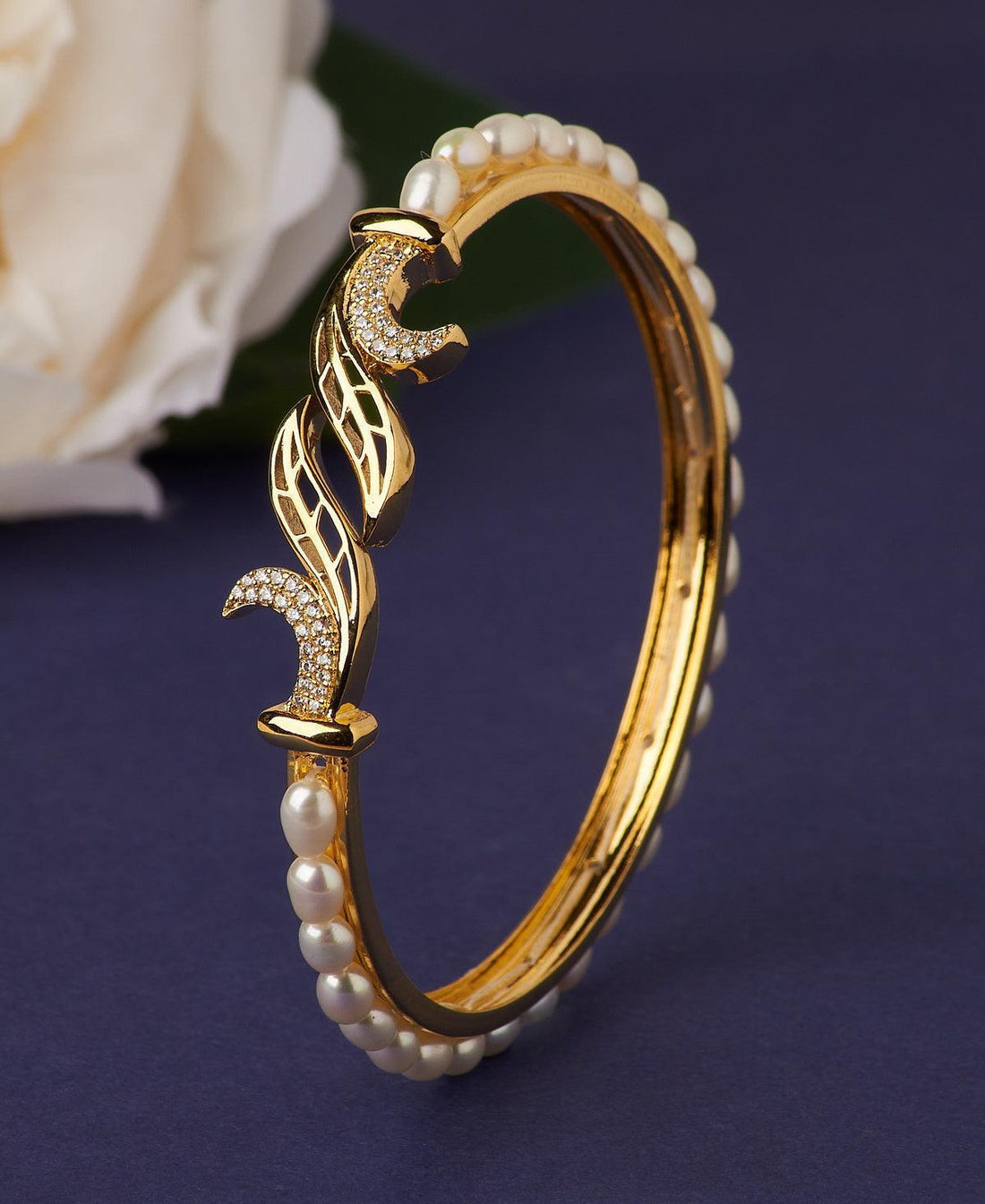 Leafy Classy Real Pearl Bangle - Chandrani Pearls