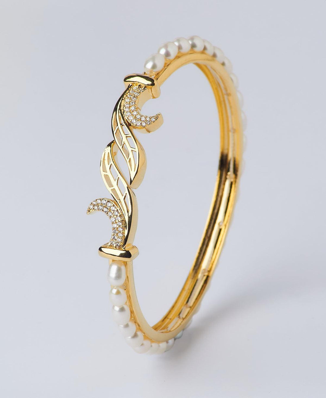 Leafy Classy Real Pearl Bangle - Chandrani Pearls
