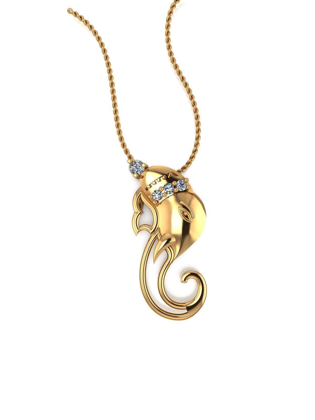 Lord Ganesha Silver Pendant with chain - Chandrani Pearls