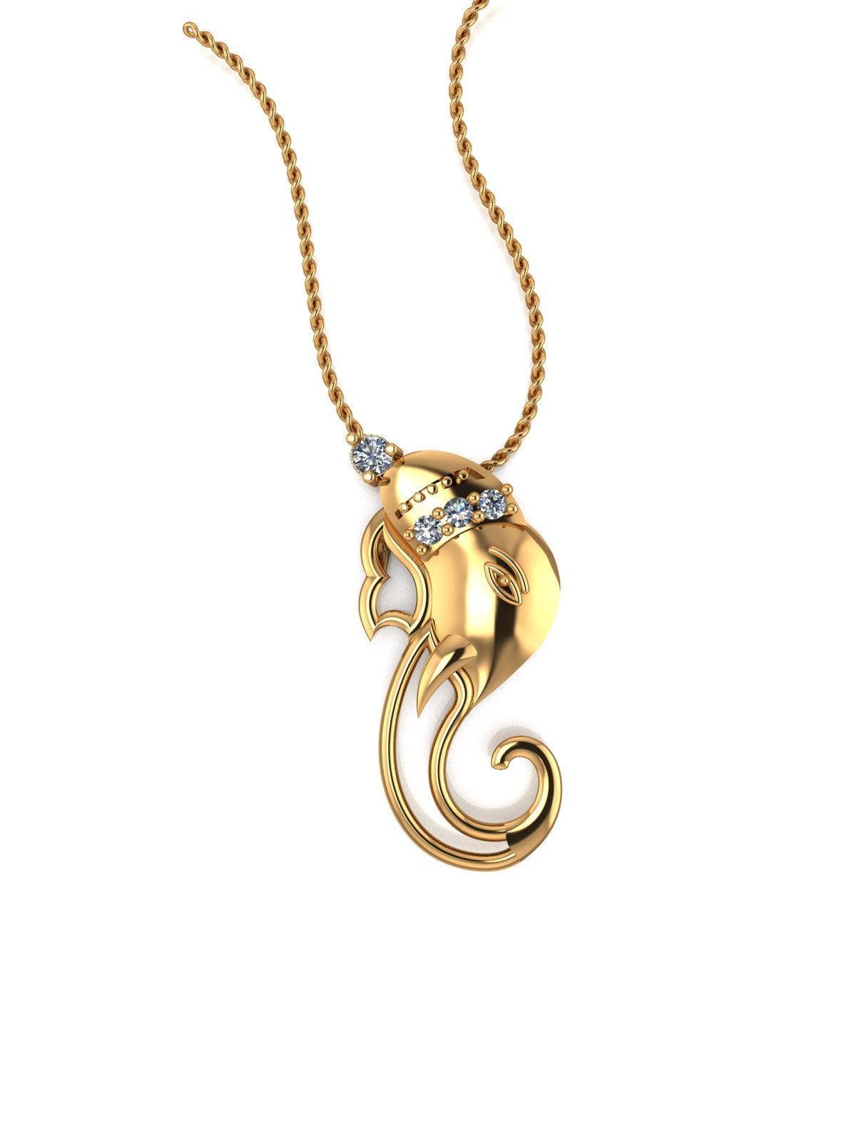 Lord Ganesha Silver Pendant with chain - Chandrani Pearls