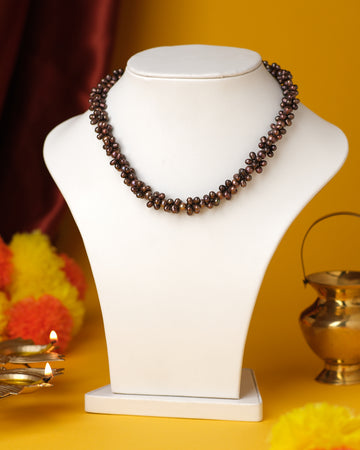 Double-Strand Black Pearl Necklace