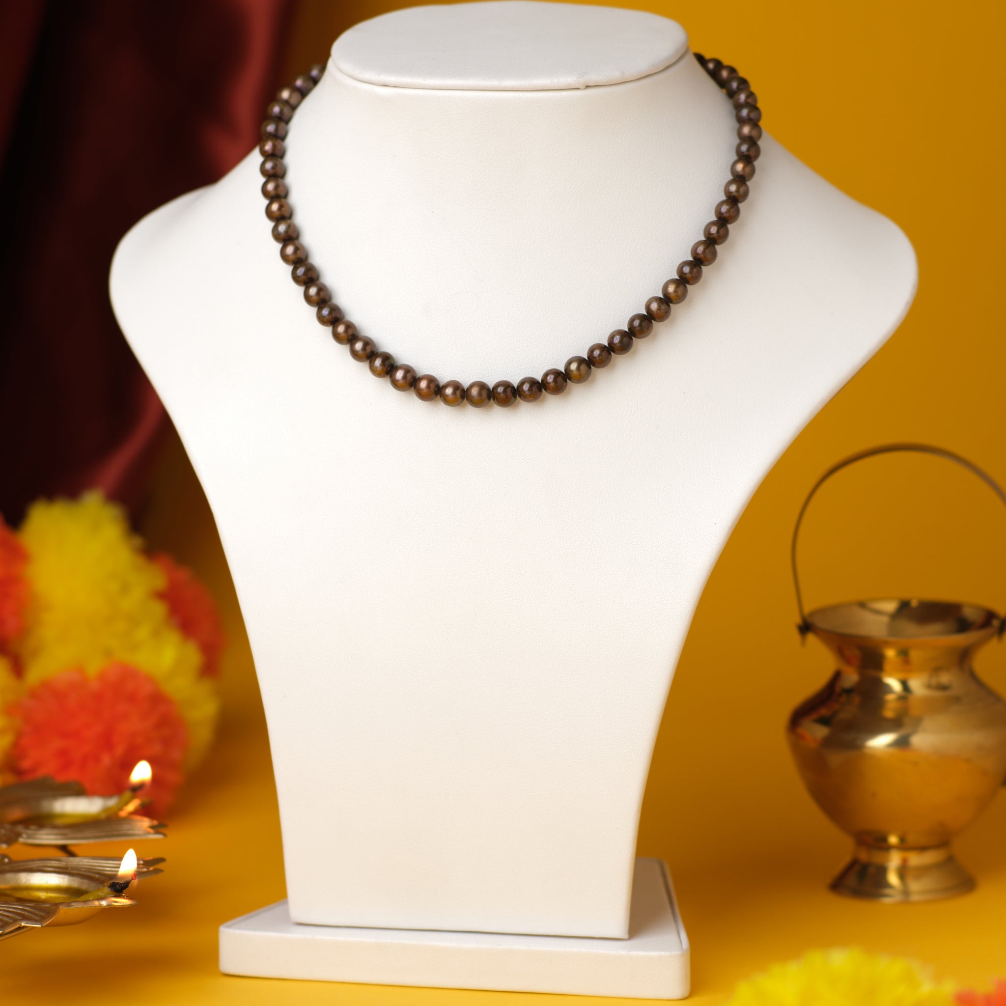 Brown Dyed Pearl Necklace