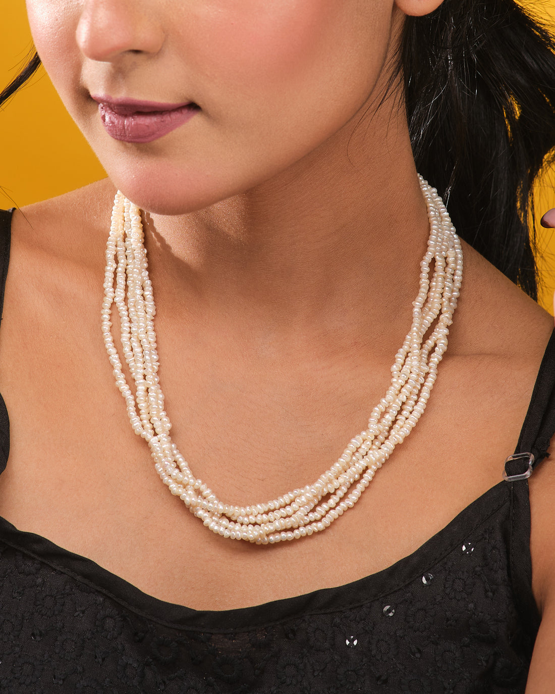 Pearl Twister Accent  Glam Touch Necklace