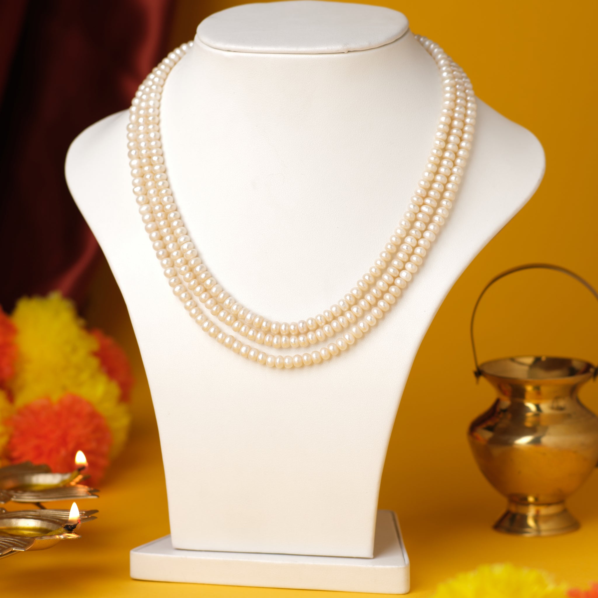 Classic Three-Layer Pearl Necklace