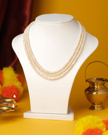 Classic Three-Layer Pearl Necklace