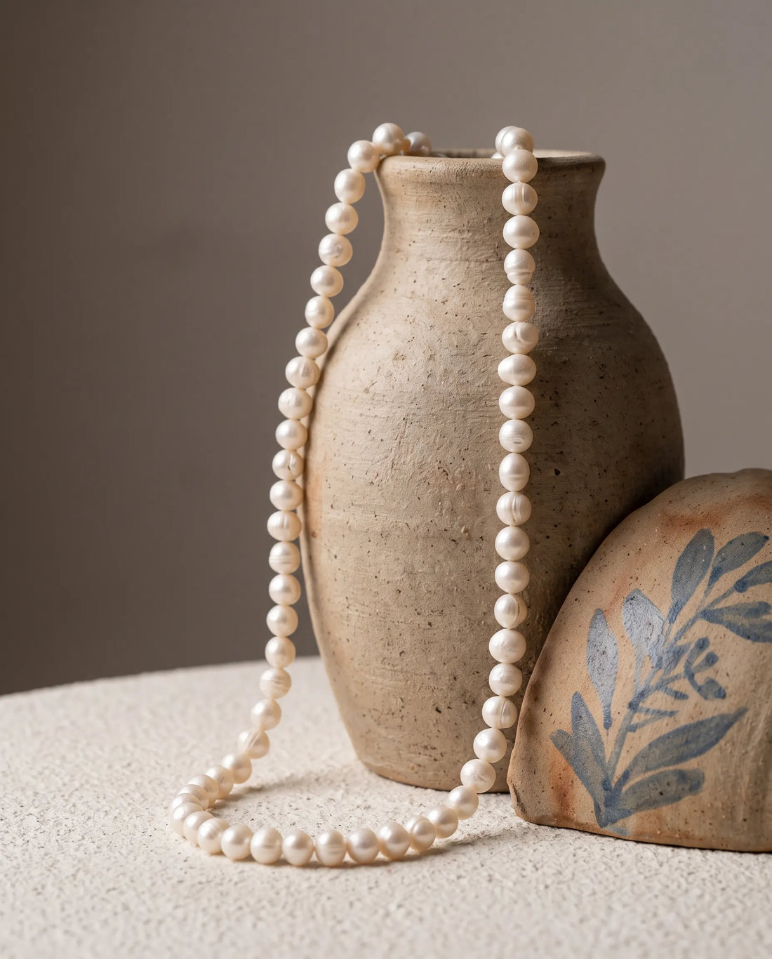 Classic Long Pearl Strand Mala Necklace