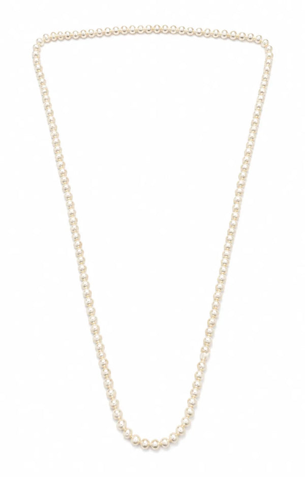 Classic Long Pearl Strand Mala Necklace