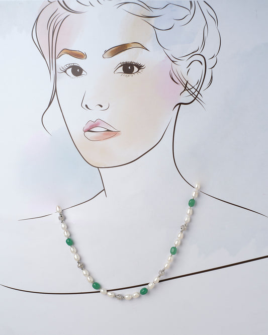 Rasvatta -The Olive Elegance Pearls And Beads Necklace