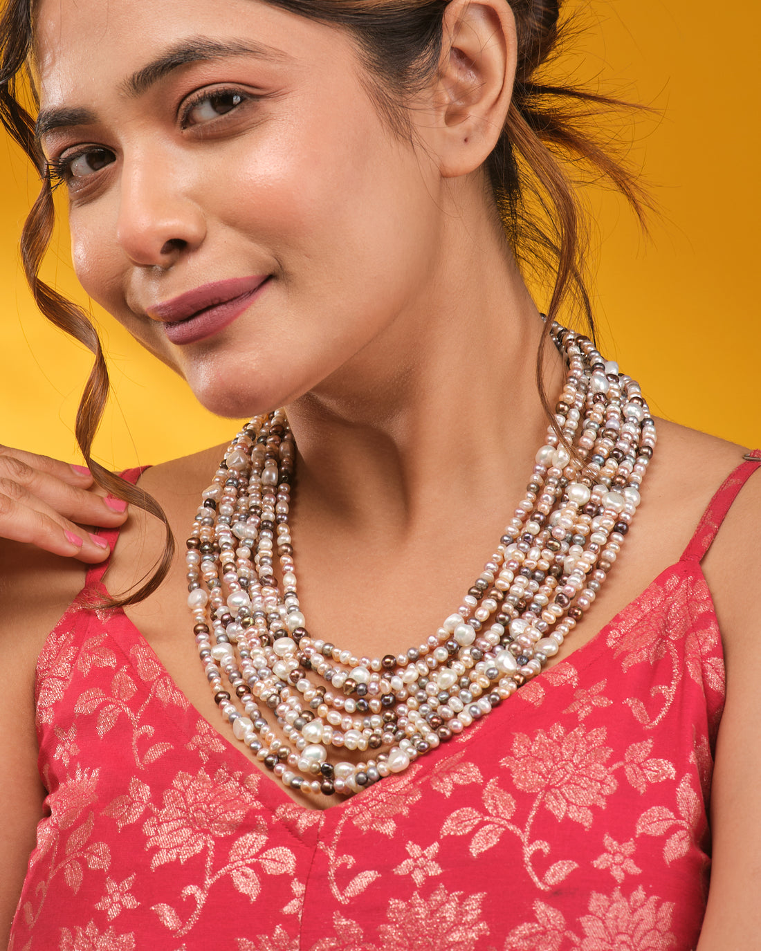 Fashion Multicolor 10 Line Pearl Mala