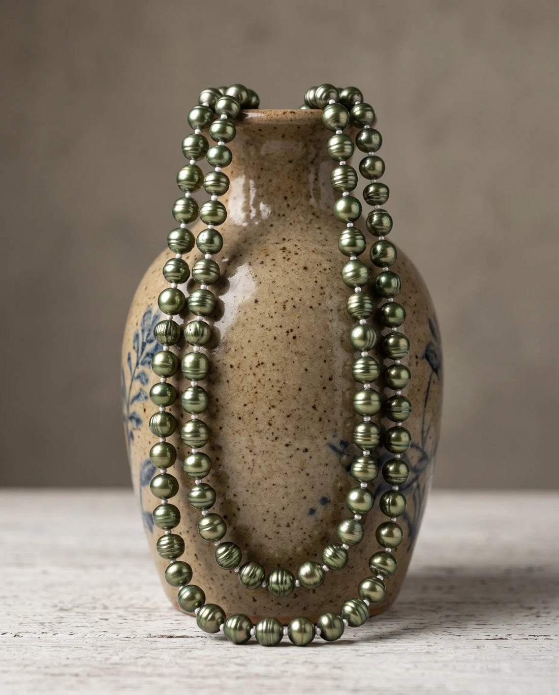 Olive Royale Double Strand Pearl Mala