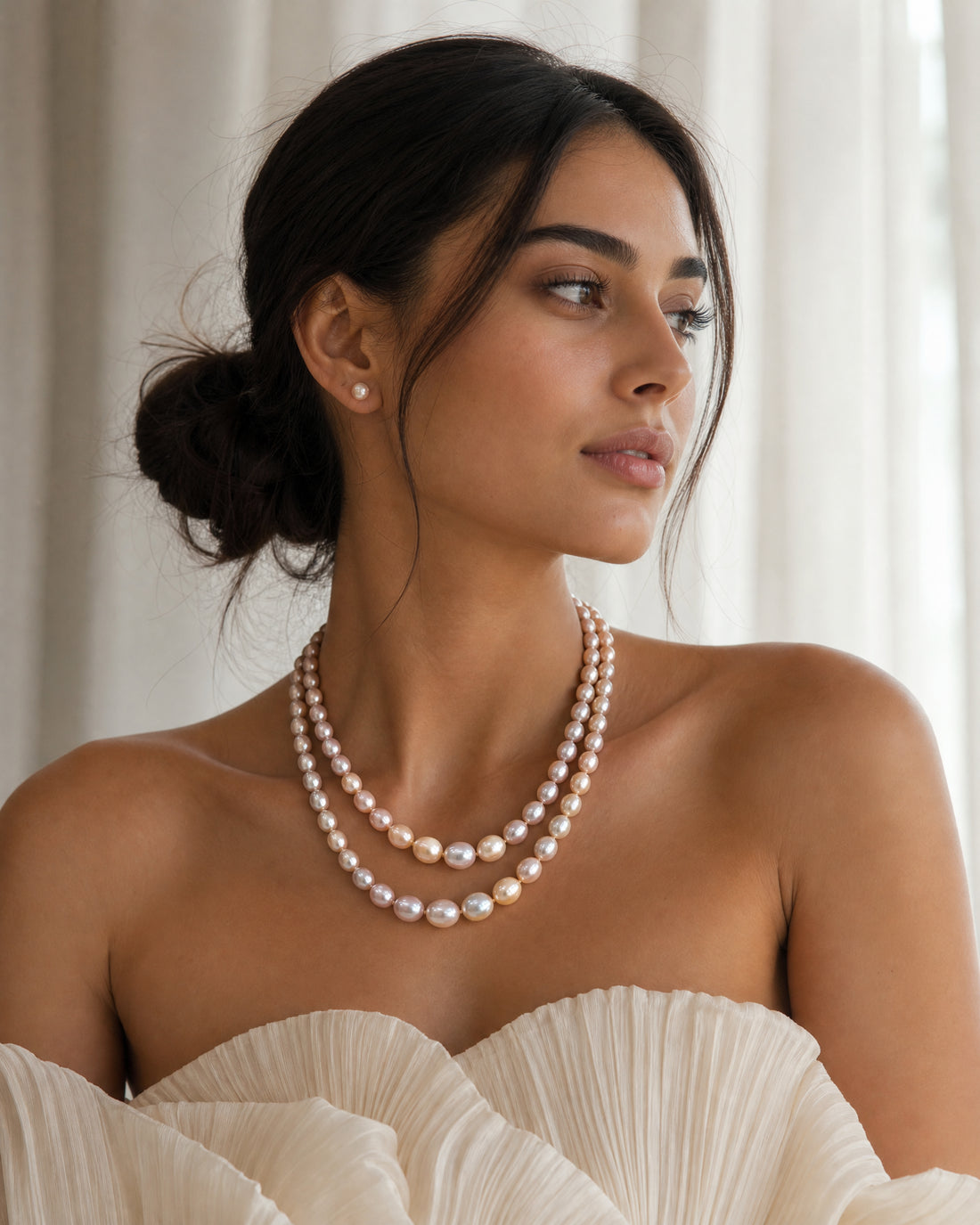 Rose Radiance Graduated Pearl Mala