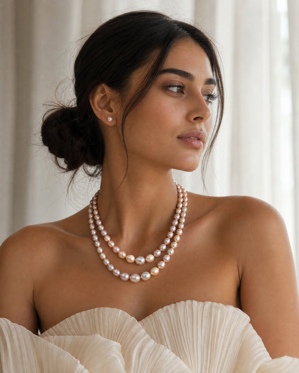 Rose Radiance Graduated Pearl Mala