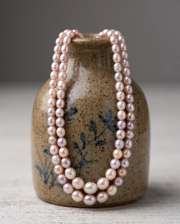 Rose Radiance Graduated Pearl Mala