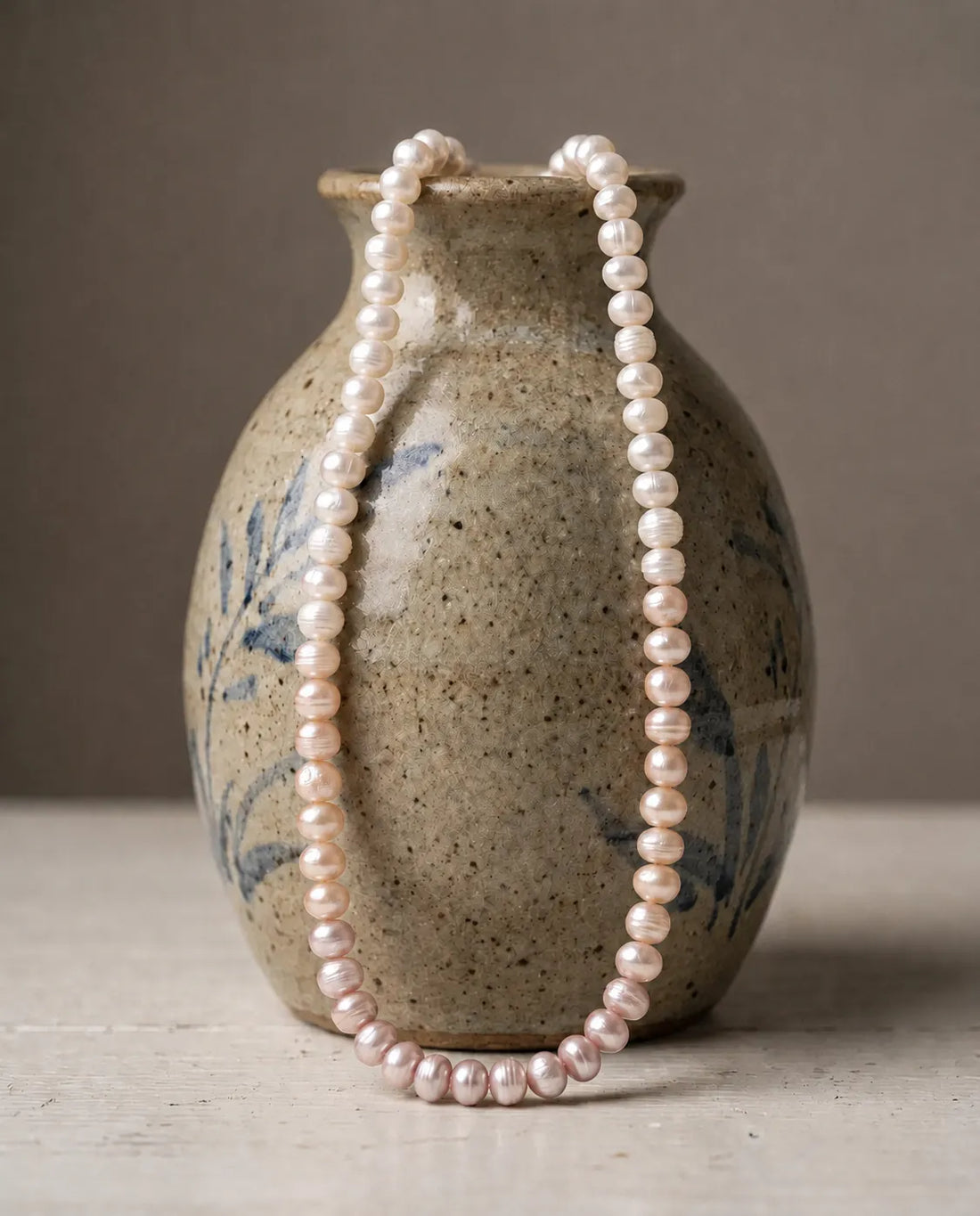 Rose Lustre Freshwater Pearl Mala