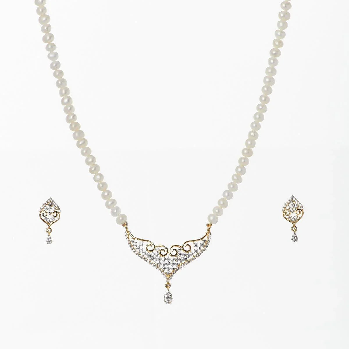Mangalsutra Design Pearl Necklace Set