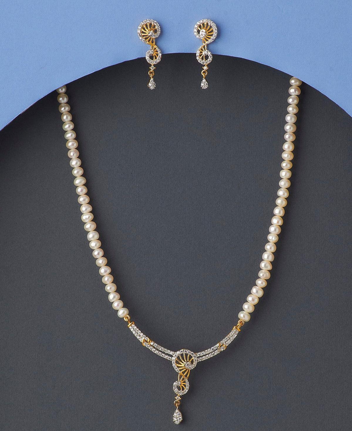 Mangalsutra Design Pearl Necklace Set - Chandrani Pearls