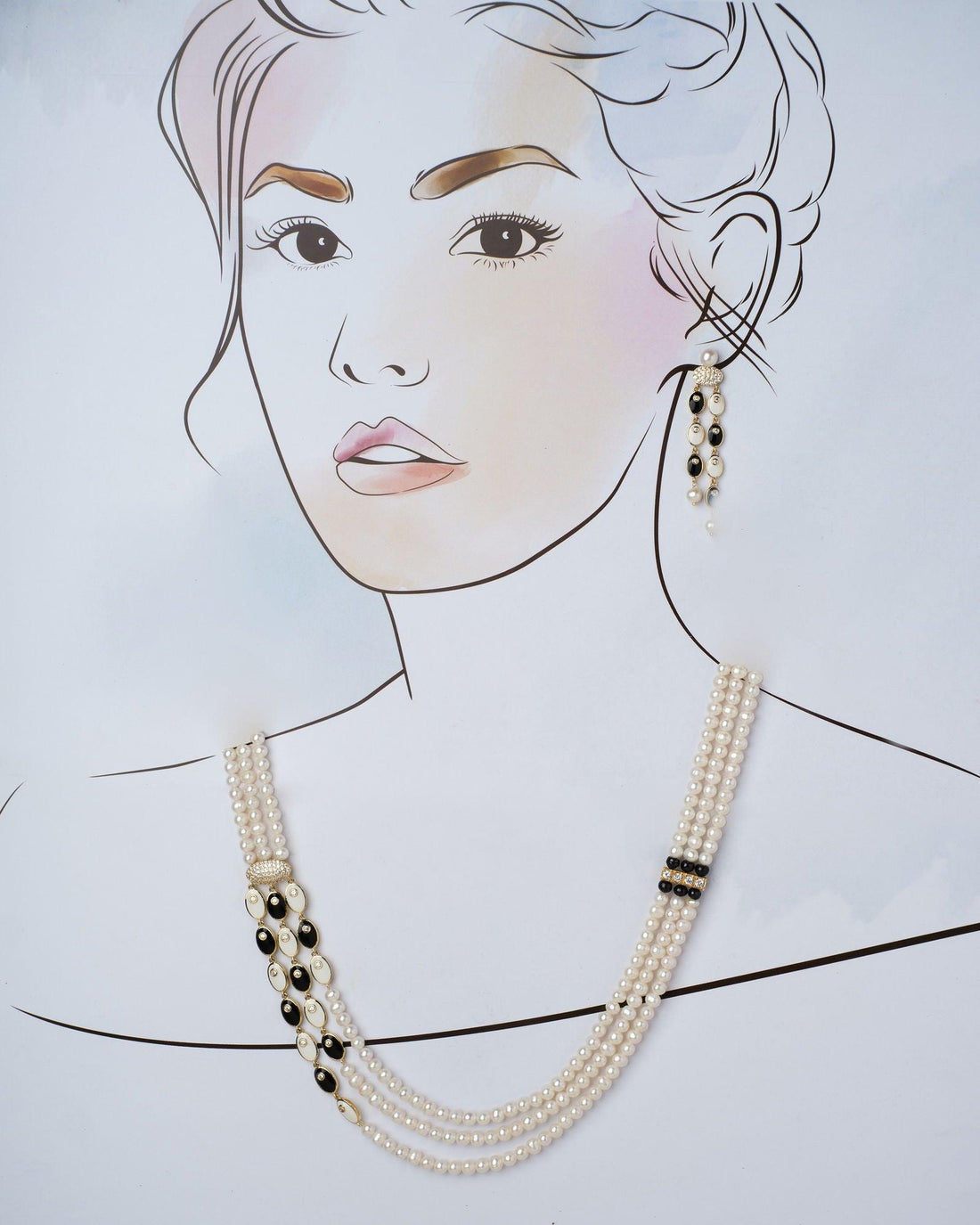 Masika Side Pendant & Pearl Necklace Set - Chandrani Pearls