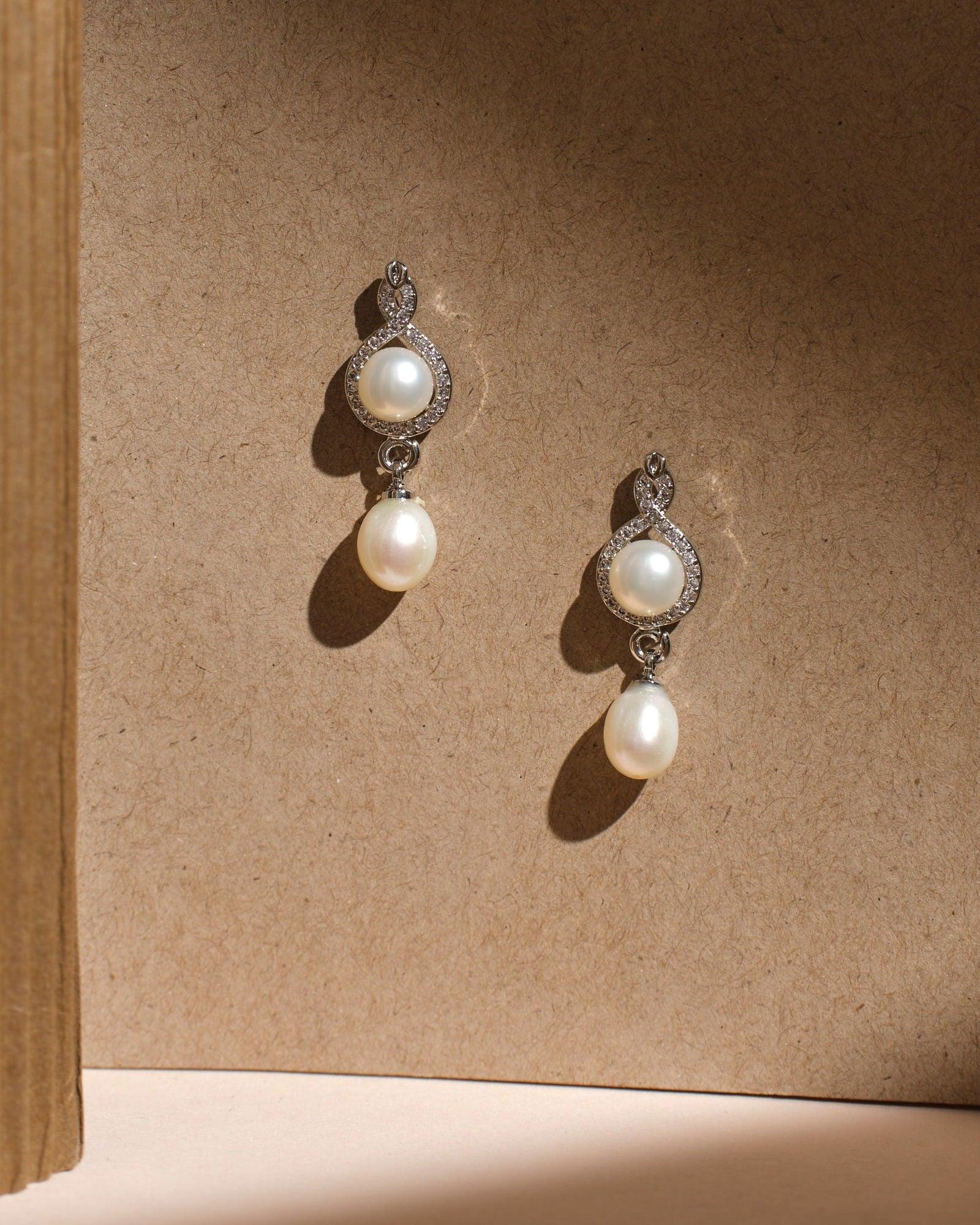 Milky Halo Pearl Earrings - Chandrani Pearls