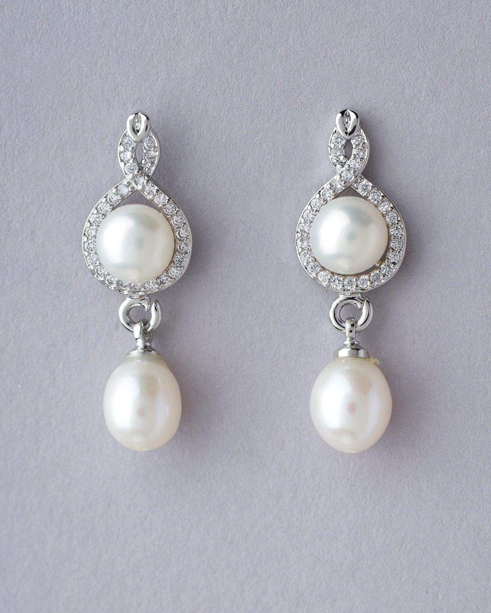 Milky Halo Pearl Earrings - Chandrani Pearls