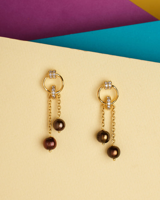 Modish Frond Dangler Earrings - Chandrani Pearls