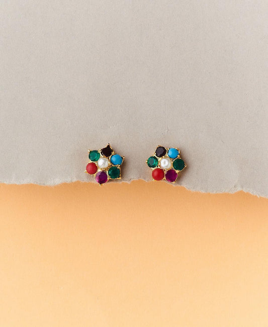 Navaratna Pearl Studded Earring - Chandrani Pearls