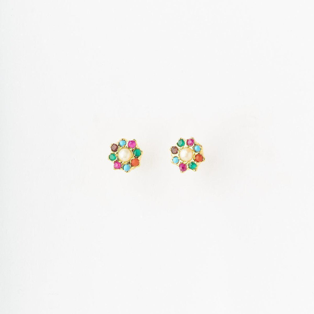 Navaratna Pearl Studded Earring - Chandrani Pearls
