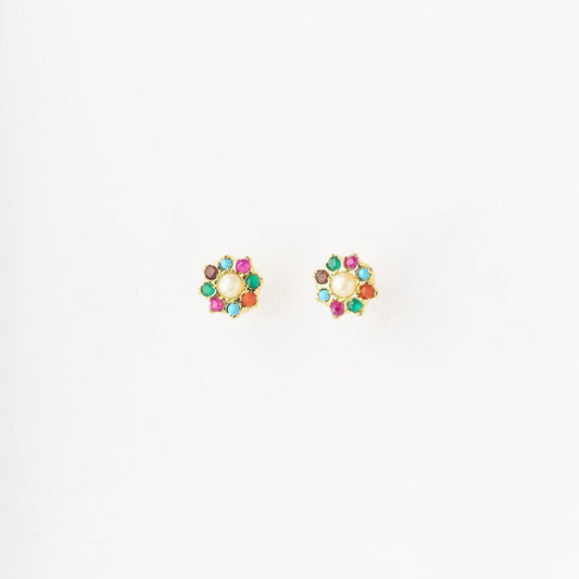 Navaratna Pearl Studded Earring - Chandrani Pearls