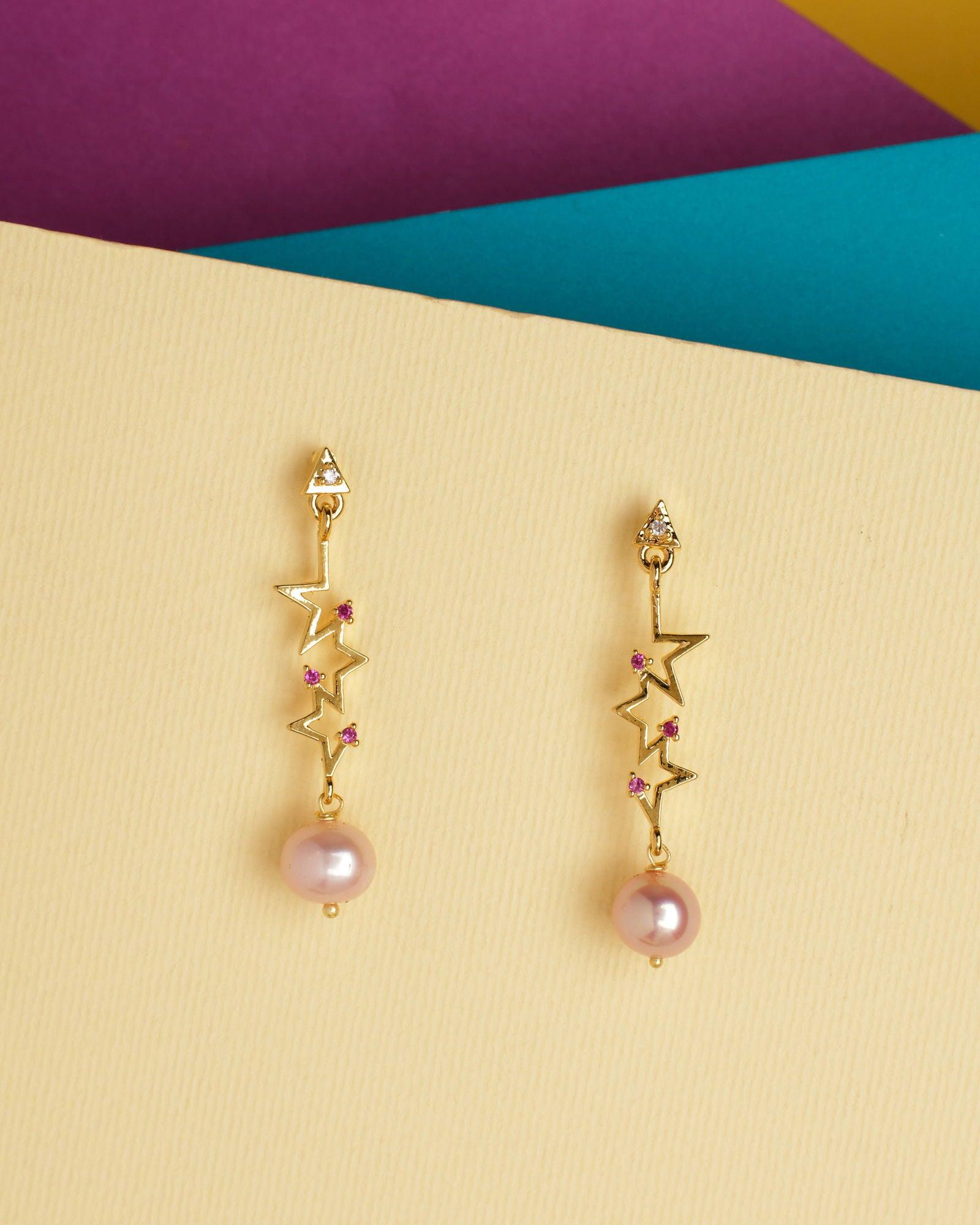 Nicole Star Dangler Earrings - Chandrani Pearls