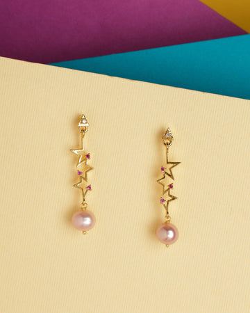 Nicole Star Dangler Earrings - Chandrani Pearls