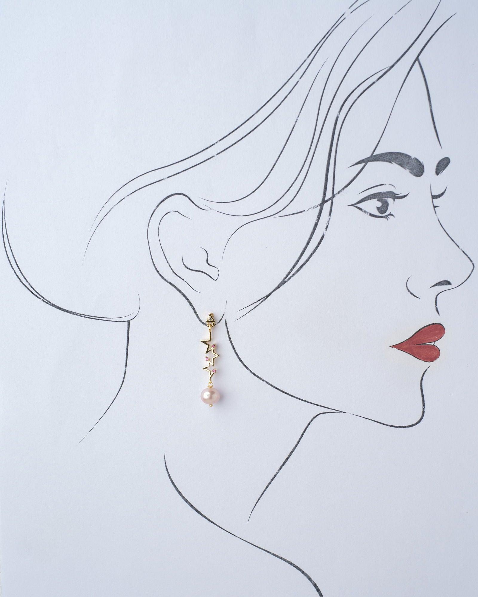 Nicole Star Dangler Earrings - Chandrani Pearls