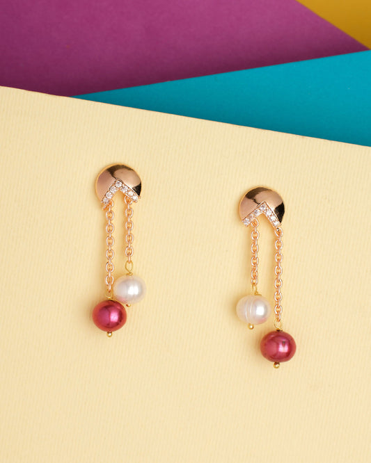 Noire Double Drop Earrings - Chandrani Pearls