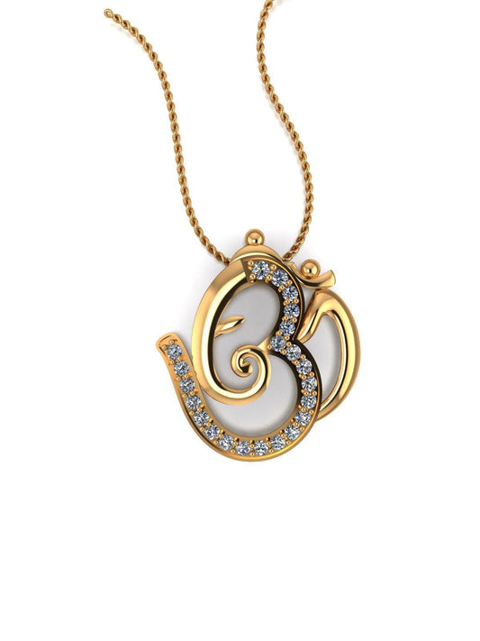 OM Ganesha Silver Pendant with chain - Chandrani Pearls