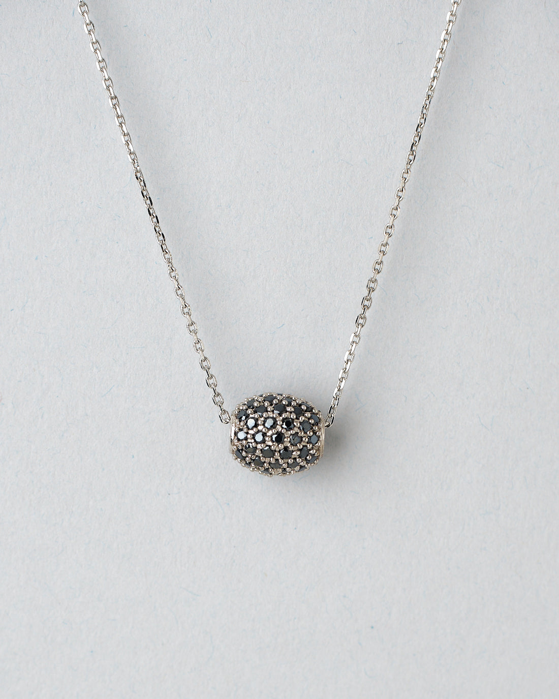 Sterling Silver Black CZ Stone Pendant