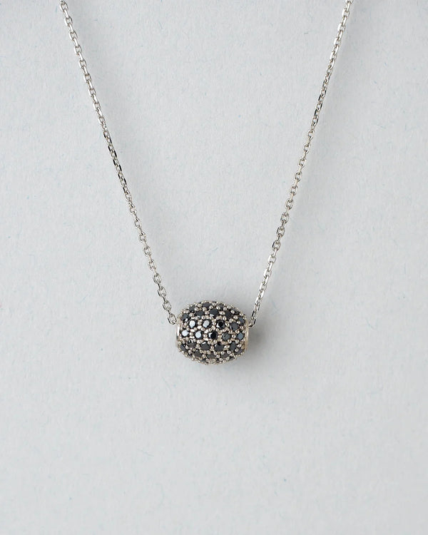 Sterling Silver Black CZ Stone Pendant