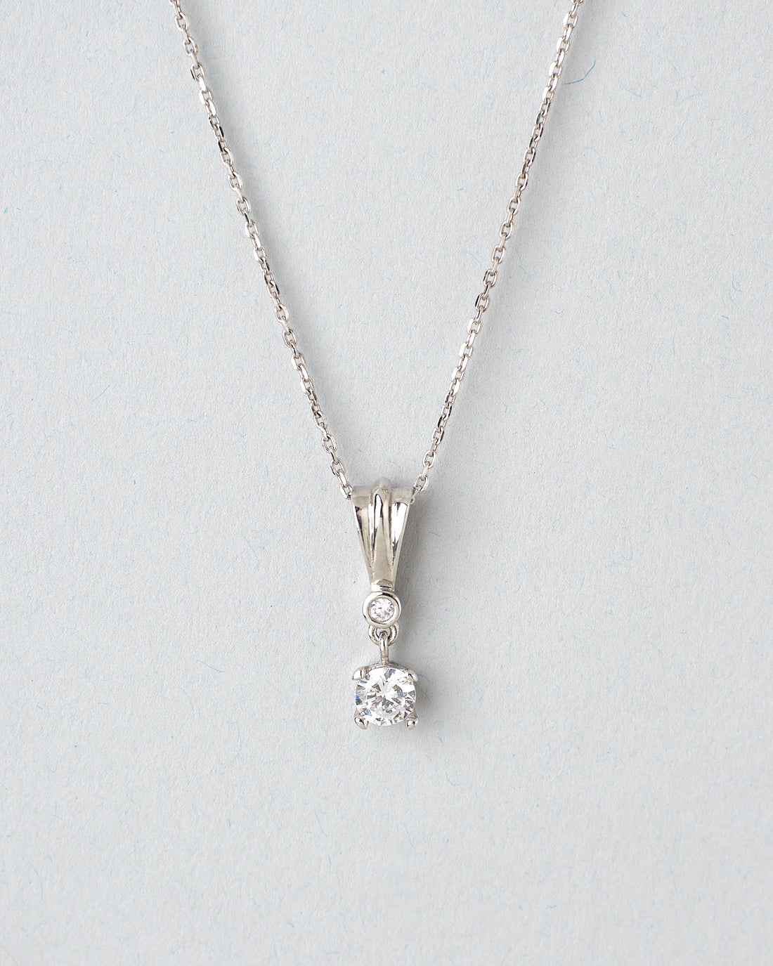 Solitaire CZ Silver Pendant
