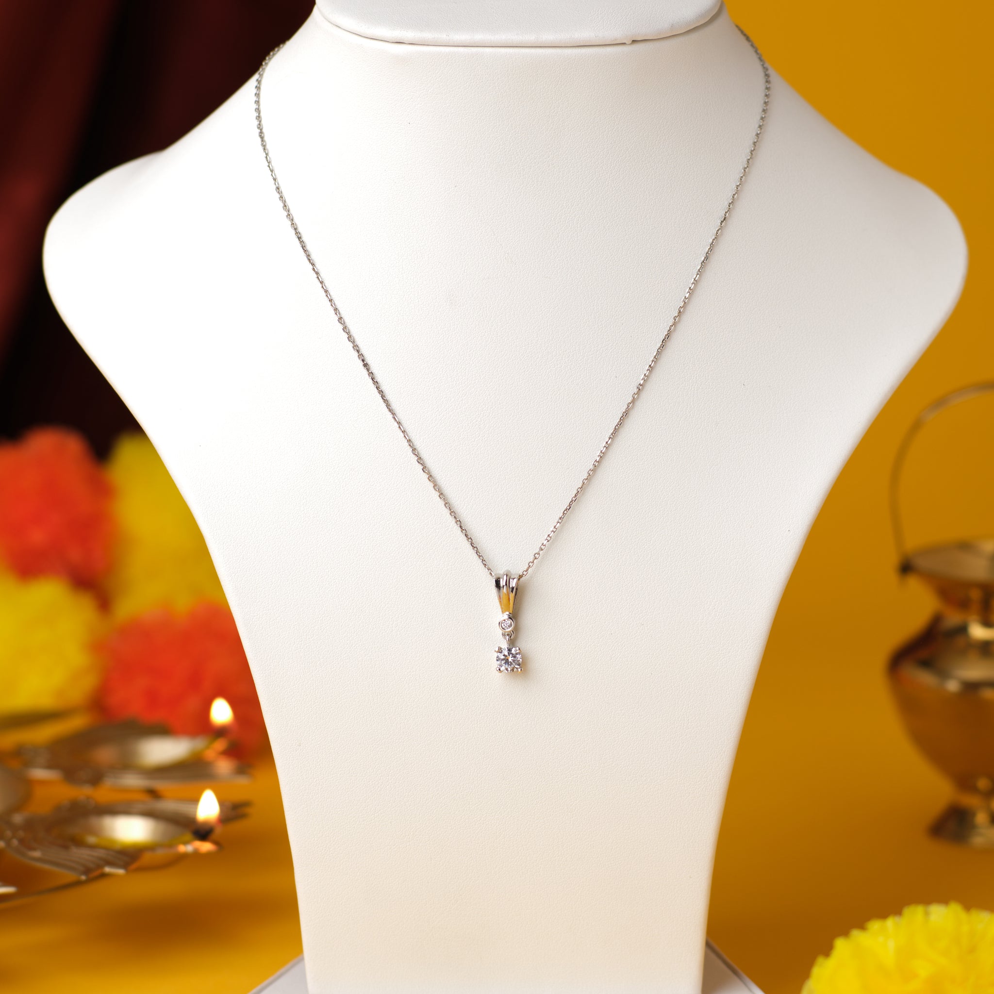 Solitaire CZ Silver Pendant