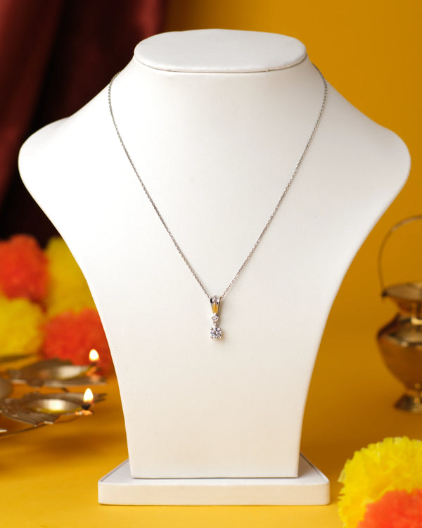 Solitaire CZ Silver Pendant