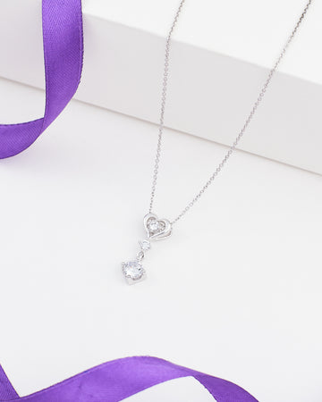 Pendant with Little Heart of CZ in Demifine Silver