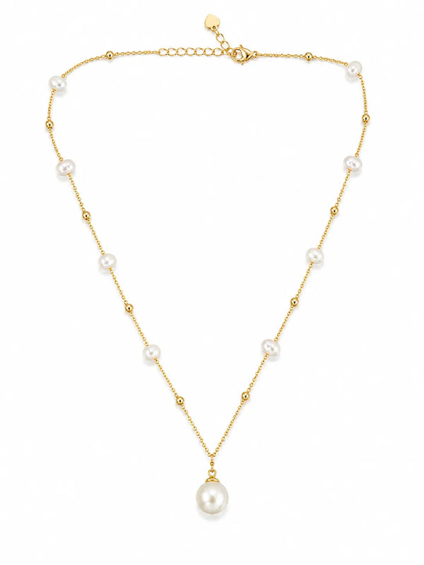 Luminous Pearl Pendant Chain Necklace