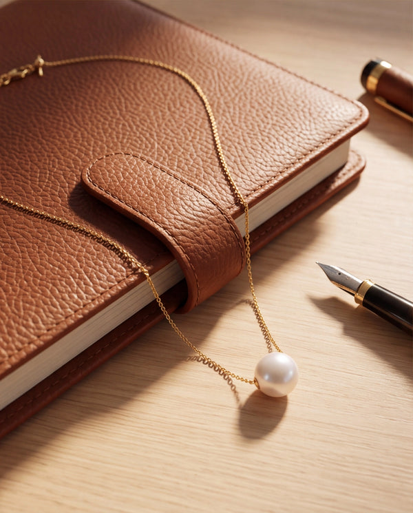 Single Floating Pearl Solitaire Chain Necklace