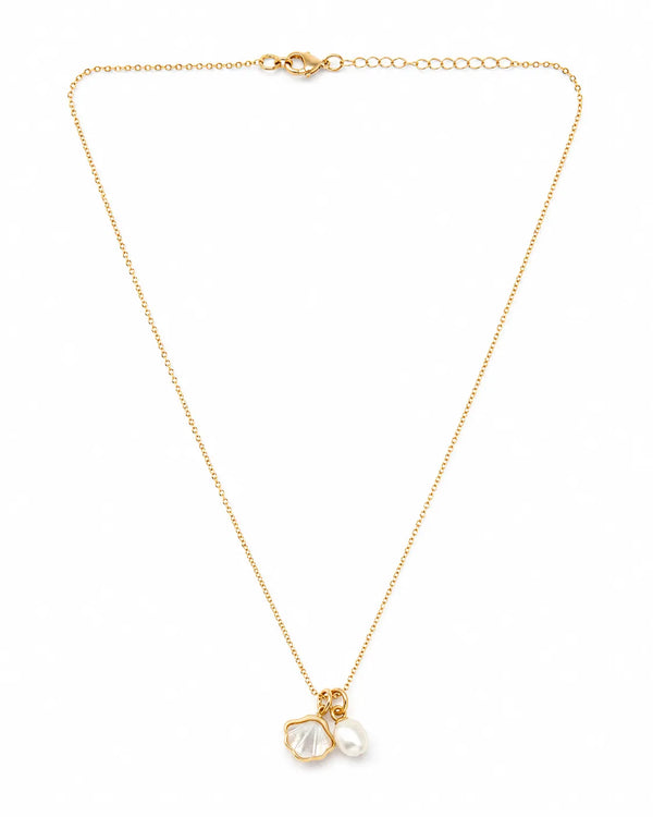 Mother of Pearl Freshwater Pearl Charm Necklace