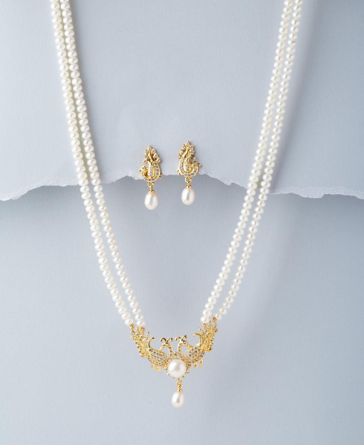 Peacock Real Pearl Necklace Set - Chandrani Pearls