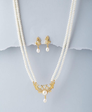 Peacock Real Pearl Necklace Set - Chandrani Pearls