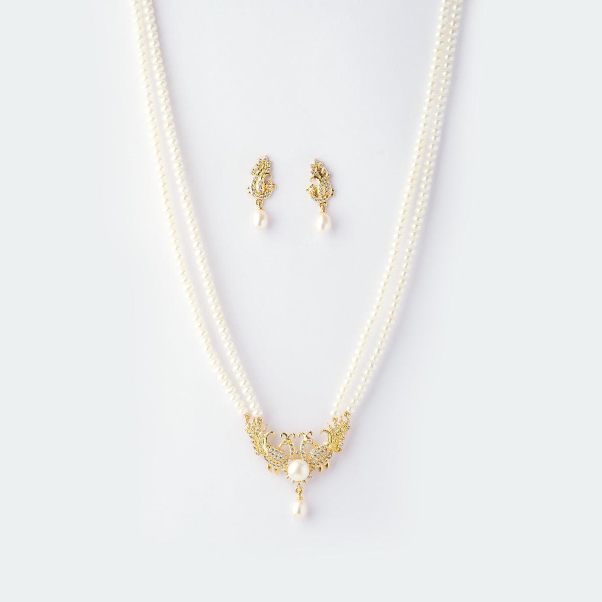 Peacock Real Pearl Necklace Set - Chandrani Pearls