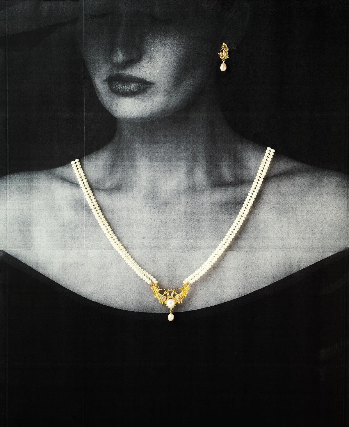 Peacock Real Pearl Necklace Set - Chandrani Pearls