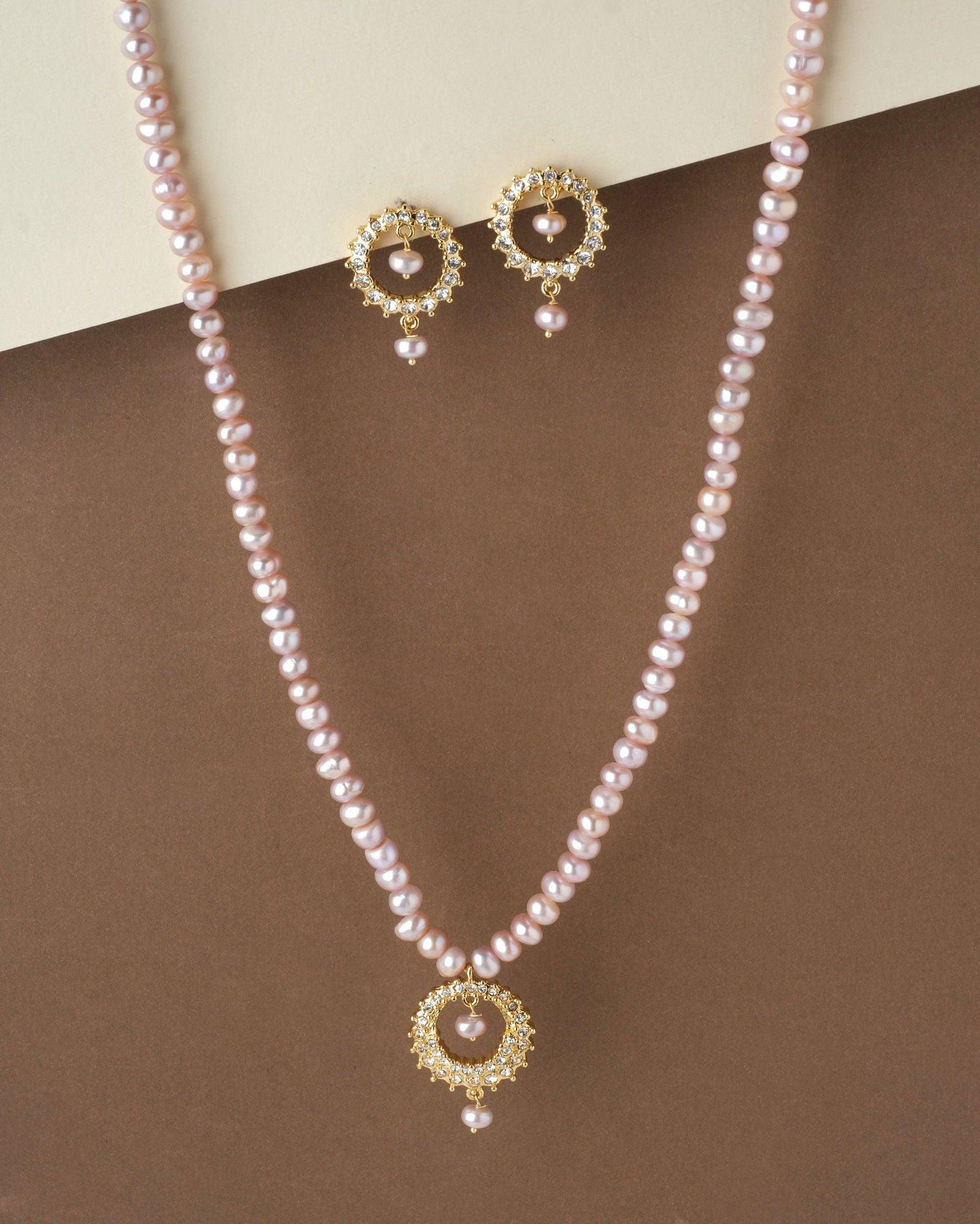 Pink Pearl Necklace Set - Chandrani Pearls