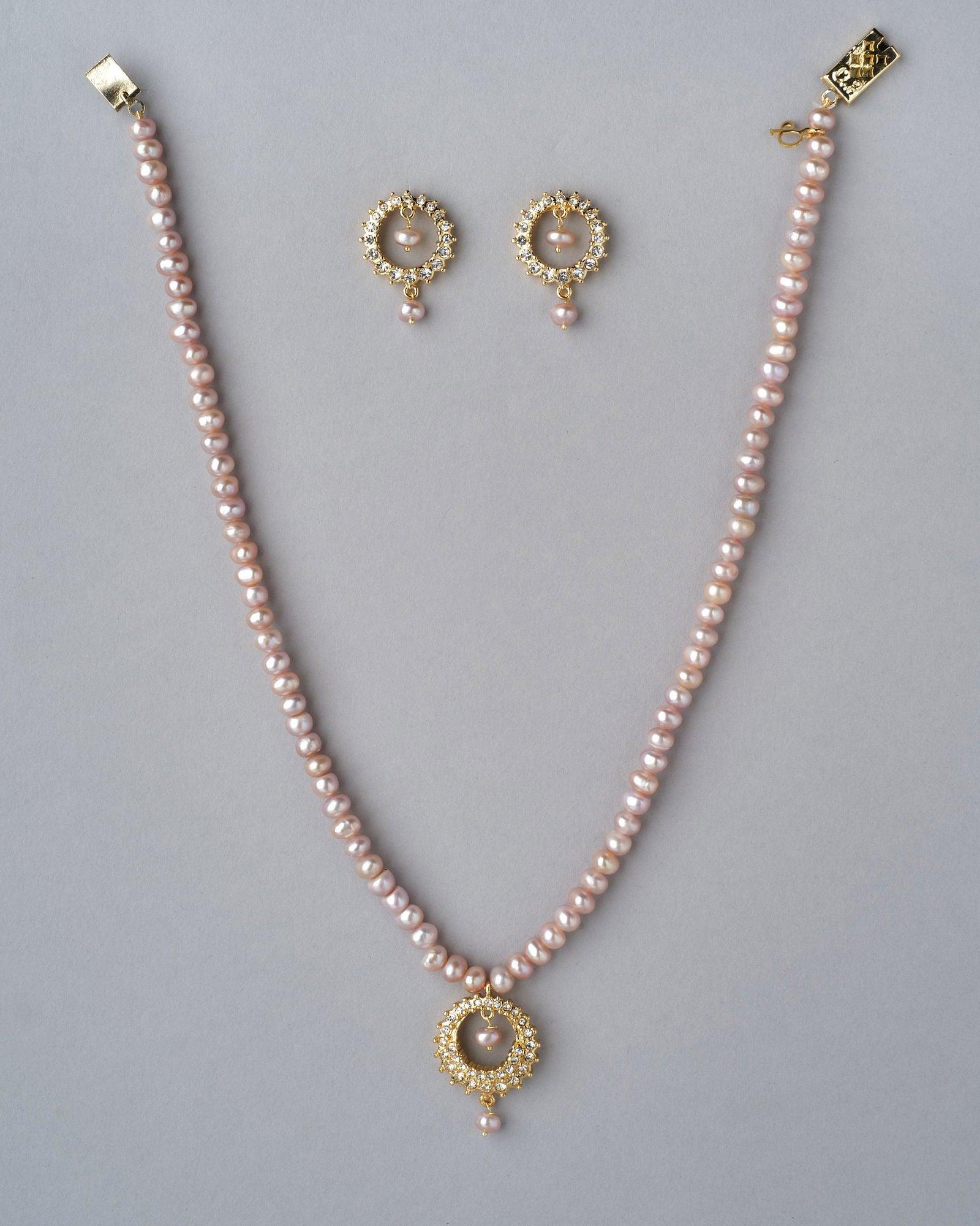 Pink Pearl Necklace Set - Chandrani Pearls