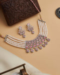 Pink Stone and Pearl Choker Set - Chandrani Pearls